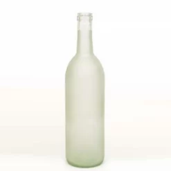 750 Ml Clear Frosted Glass Bordeaux Wine Bottles, 12 Per Case