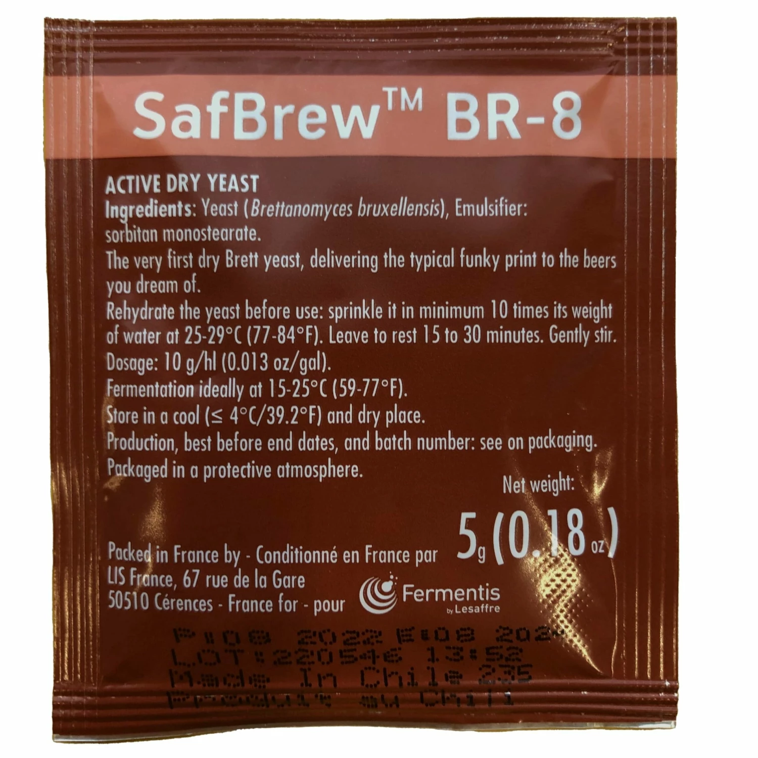 SafBrew BR-8 Dry Brettanomyces Yeast