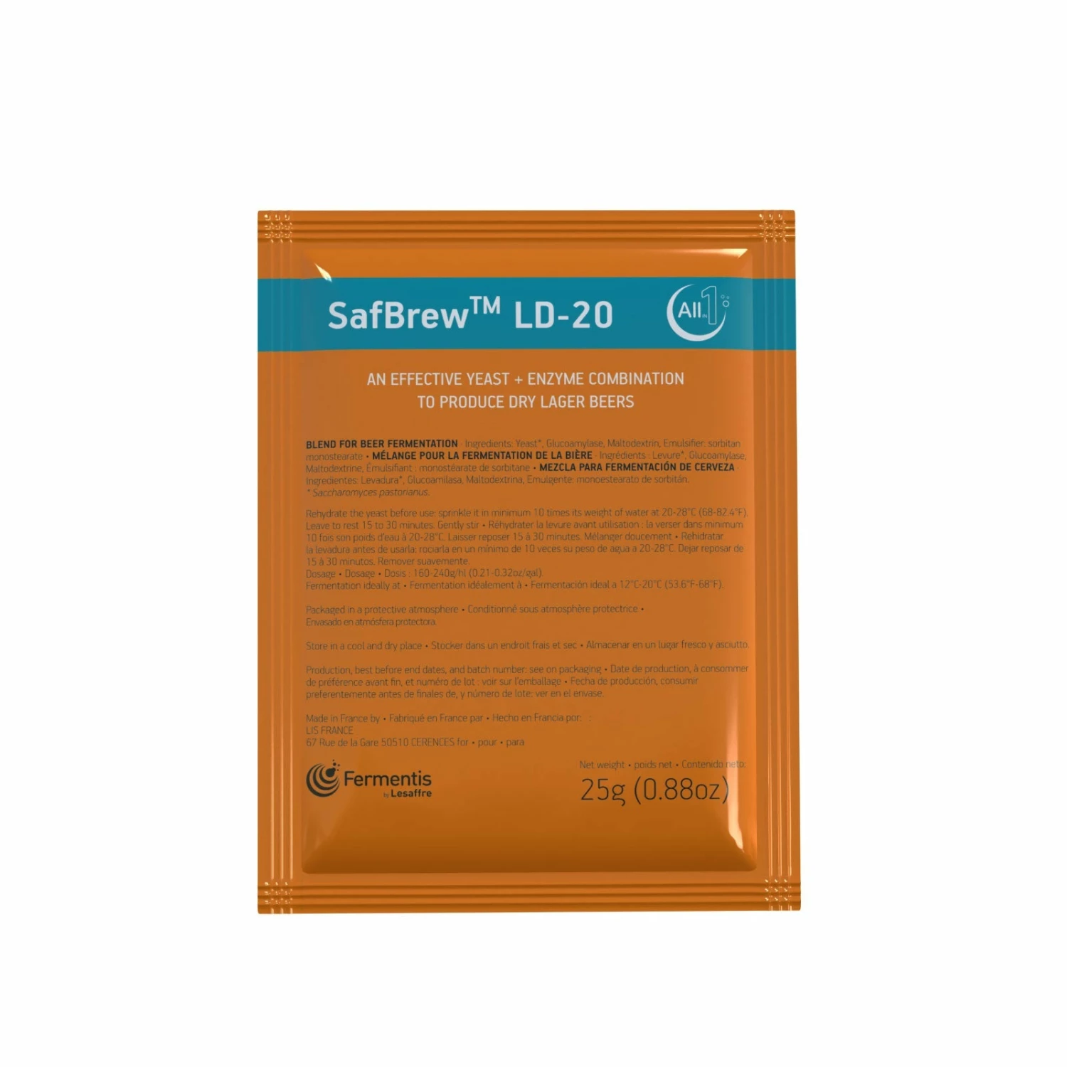 SafBrew LD-20 All In 1 Yeast And Enzyme - 25g