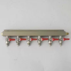 CO2 Distributor 6-Way W/ 1/4" MFL Shutoffs